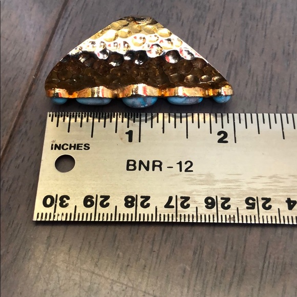 Stunning gold ring with turquoise-colored stones - Picture 4 of 5